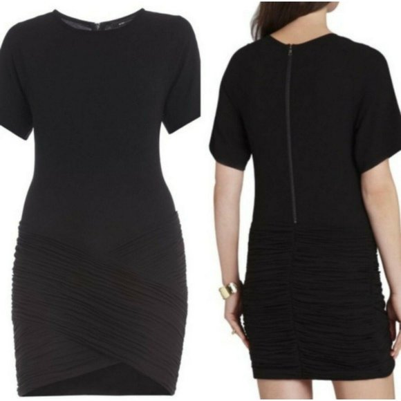 BCBG MaxAzria Black Lindzey Ruched dress 2 - Picture 2 of 4